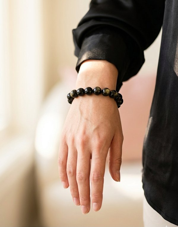 Golden Black Obsidian Bracelet: Protection, strength, transformation - Image 5