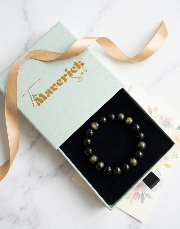 Golden Black Obsidian Bracelet: Protection, strength, transformation - Image 6