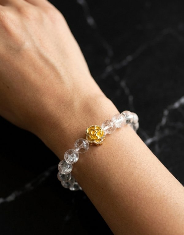 Clear Quartz Bracelet GABRIEL | April Birthstone | Master Healer Crystal | Clarity and Energy | 5A Grade