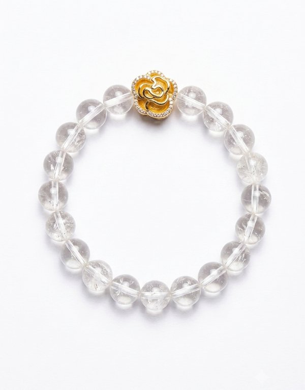 Clear Quartz Bracelet GABRIEL | April Birthstone | Master Healer Crystal | Clarity and Energy | 5A Grade