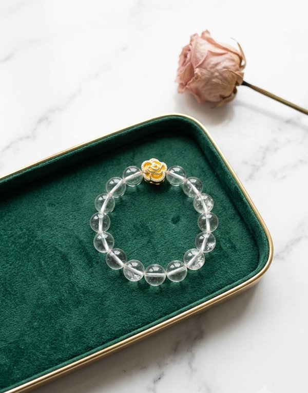 Clear Quartz Bracelet GABRIEL | April Birthstone | Master Healer Crystal | Clarity and Energy | 5A Grade