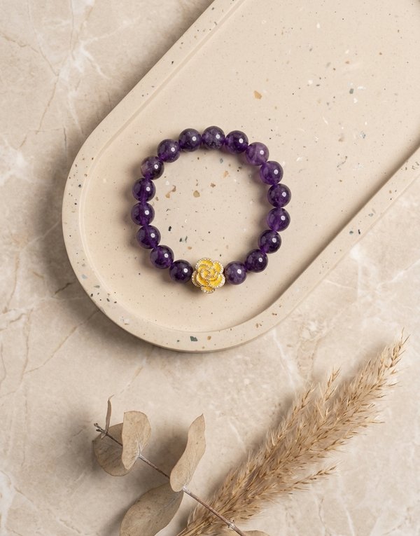 Amethyst Crystal Bracelet | February Birthstone | Calm and Stress Relief | Gift