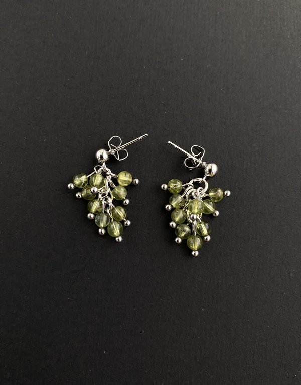peridot cluster earrings