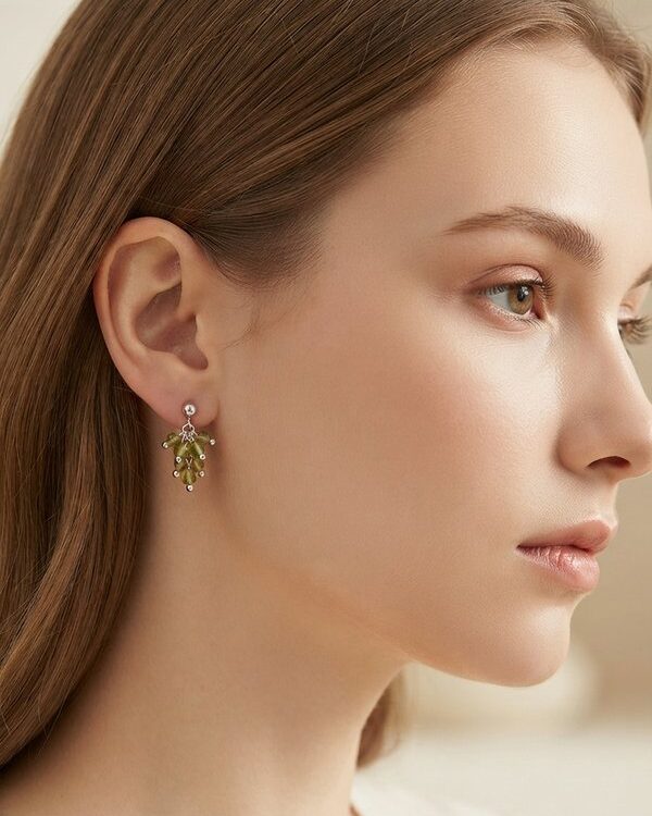 peridot cluster earrings
