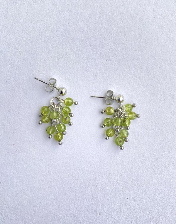 peridot cluster earrings