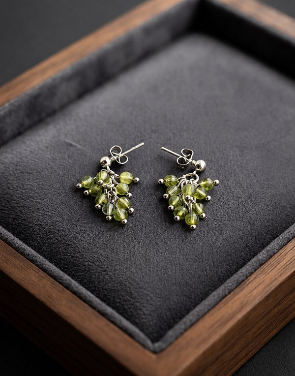 peridot cluster earrings