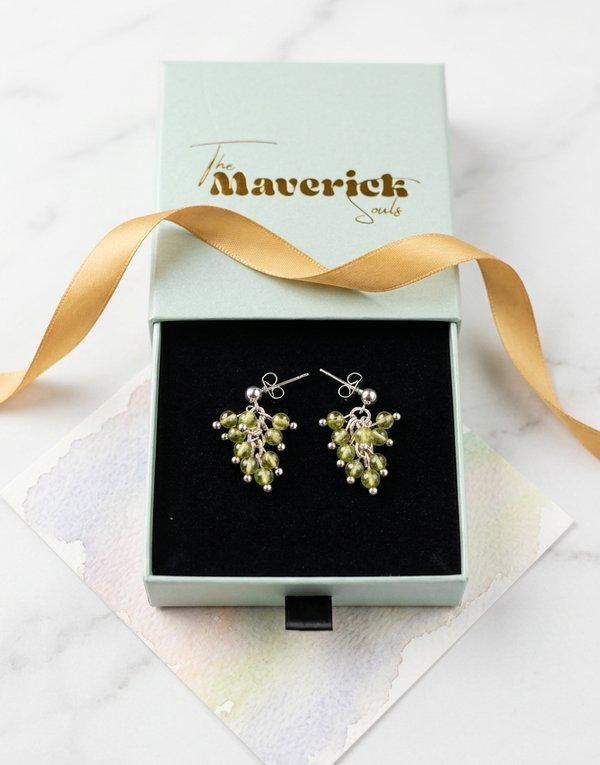 peridot cluster earrings