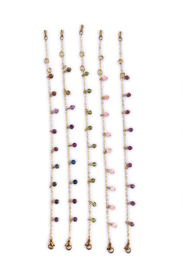 Dainty Gemstone Adjustable Bracelet