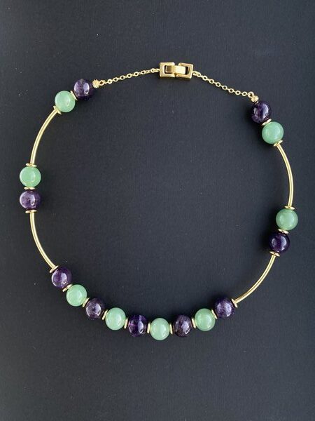 Amethyst Green Aventurine Necklace