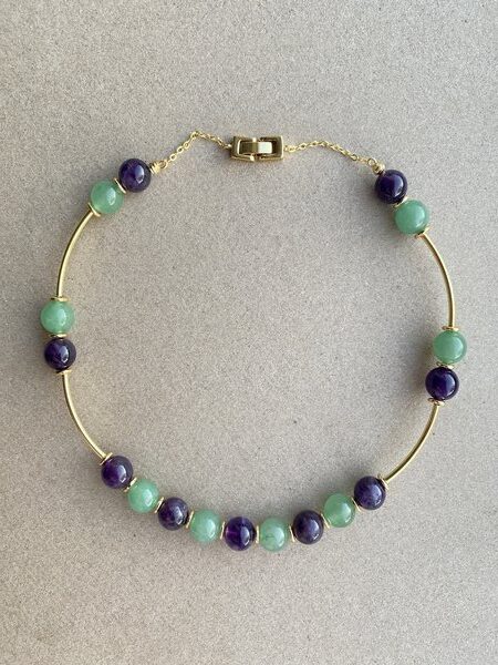 Amethyst Green Aventurine Necklace