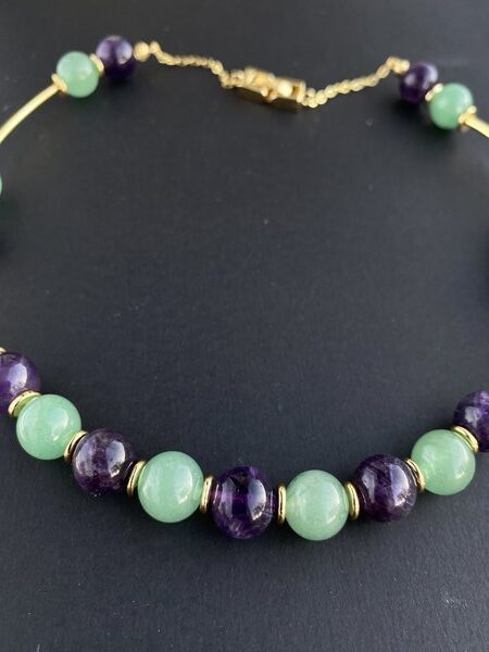 Amethyst Green Aventurine Necklace
