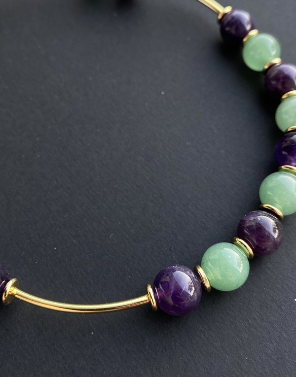 Amethyst Green Aventurine Necklace