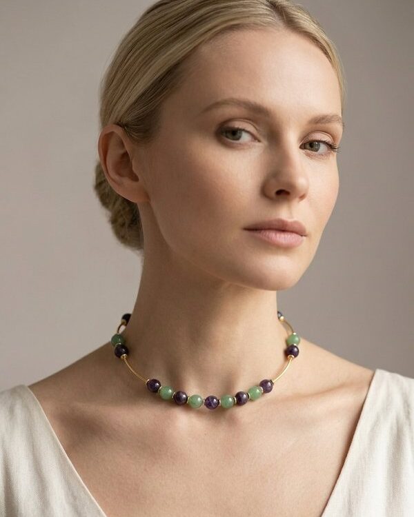 Amethyst Green Aventurine Necklace