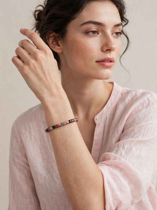 Dainty Rainbow Tourmaline Bracelet SERAPH - Image 2