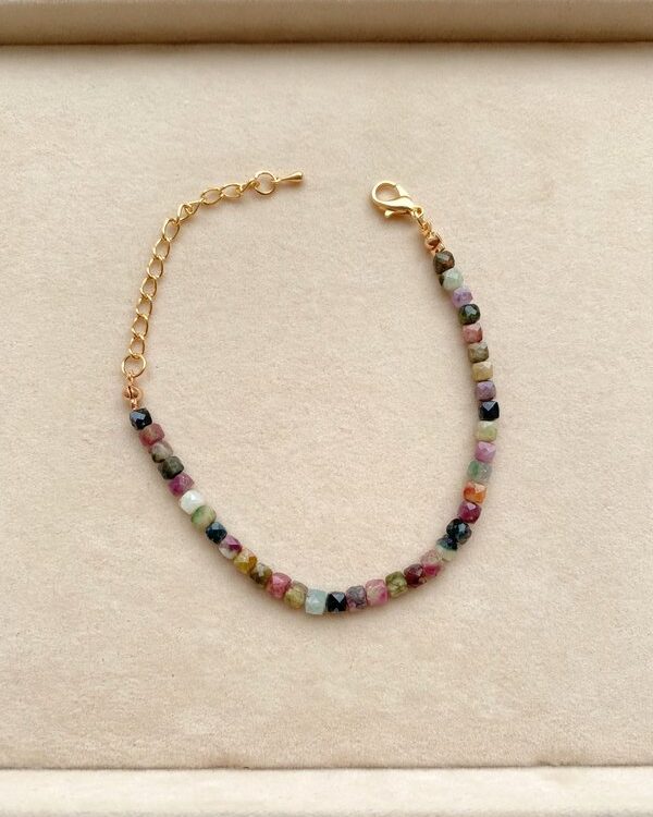 Dainty Rainbow Tourmaline Bracelet SERAPH