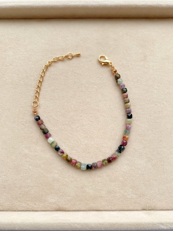 Dainty Rainbow Tourmaline Bracelet SERAPH