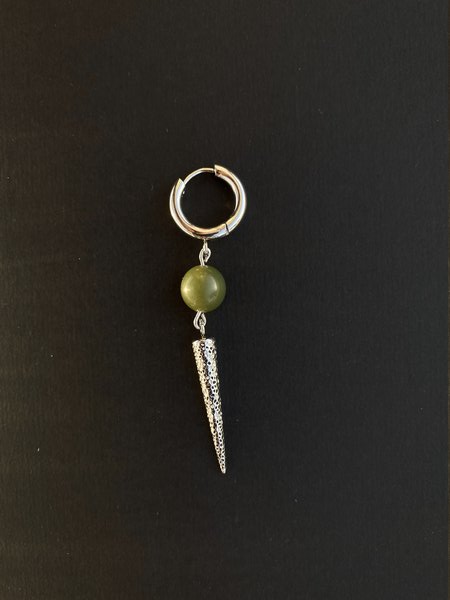 Gemstone Hoop Drop Earring unisex canadian jade