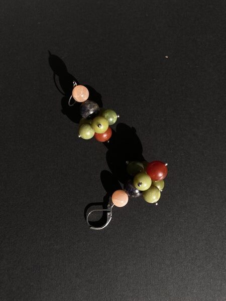 Wire Wrapped Gemstone Necklace and Earring Set JOPHIEL - Image 9