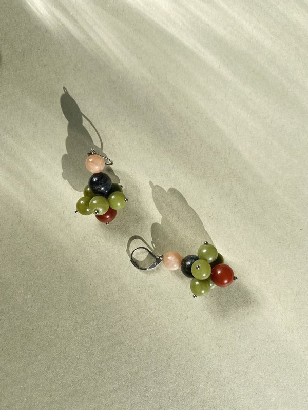 Wire Wrapped Gemstone Necklace and Earring Set JOPHIEL - Image 6