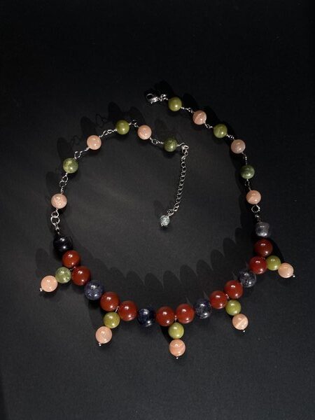 Wire Wrapped Gemstone Necklace and Earring Set JOPHIEL - Image 5