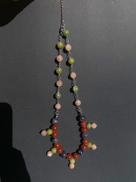 Wire Wrapped Gemstone Necklace and Earring Set JOPHIEL - Image 4