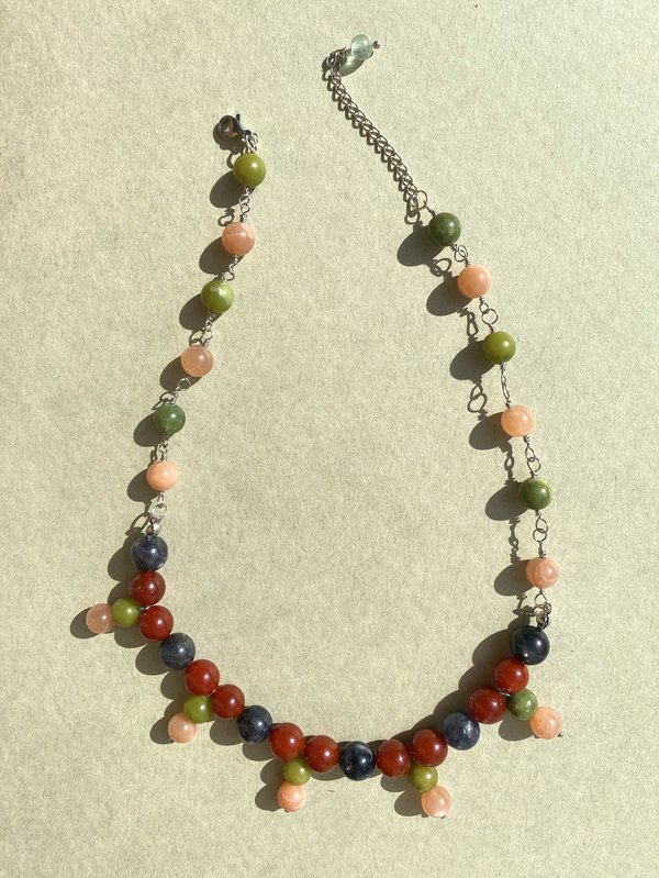 Wire Wrapped Gemstone Necklace and Earring Set JOPHIEL - Image 2