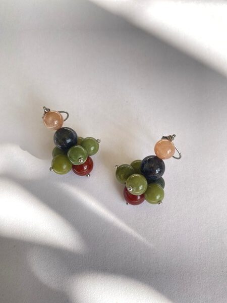 Wire Wrapped Gemstone Necklace and Earring Set JOPHIEL - Image 7