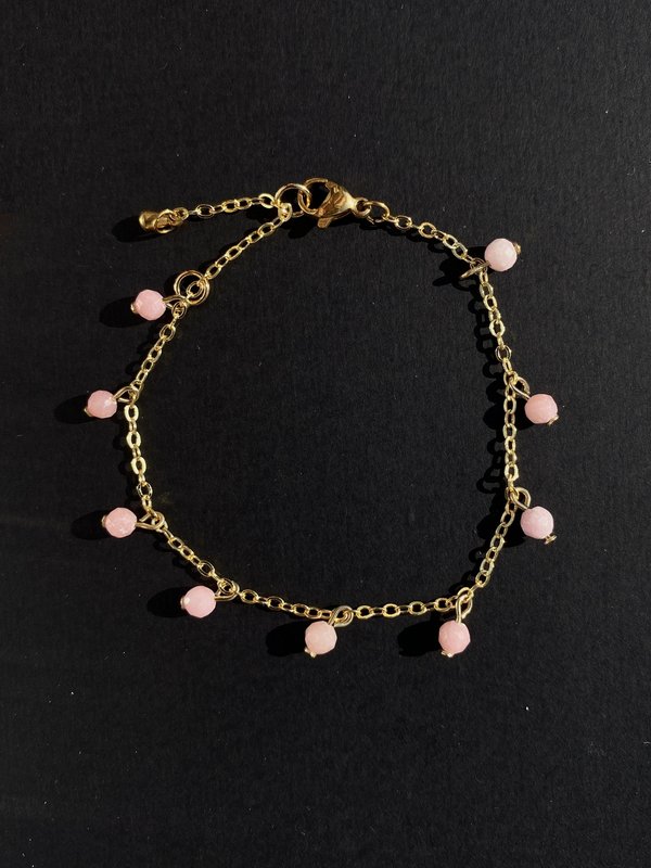 Pink Opal Adjustable Bracelet ARIEL | October Birthstone | Love and Hope Gift
