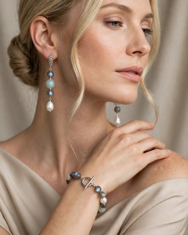 Labradorite Aquamarine Pearl jewellery