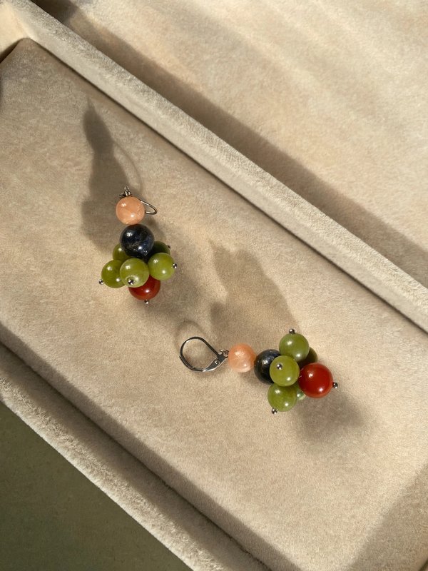 Wire Wrapped Gemstone Necklace and Earring Set JOPHIEL - Image 3