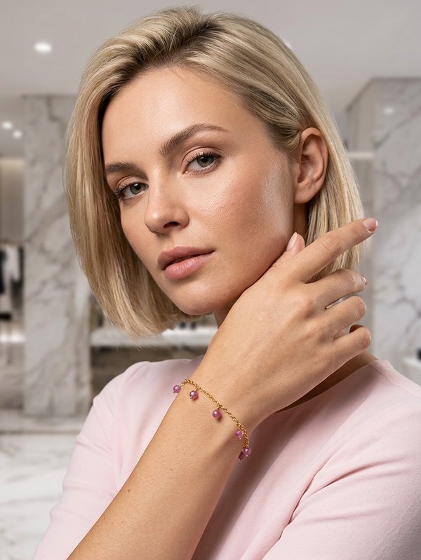 Pink Opal Adjustable Bracelet ARIEL (Copy)