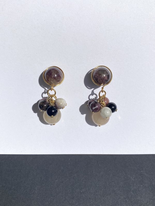 Multicolour Tourmaline Cluster Earrings RAPHAEL | 3A Natural Gemstone | October Birthstone Gift
