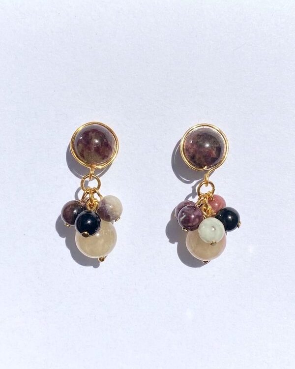 Multicolour Tourmaline Cluster Earrings RAPHAEL | 3A Natural Gemstone | October Birthstone Gift
